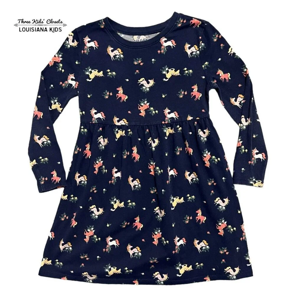 Old Navy 4T Unicorn Floral Dress